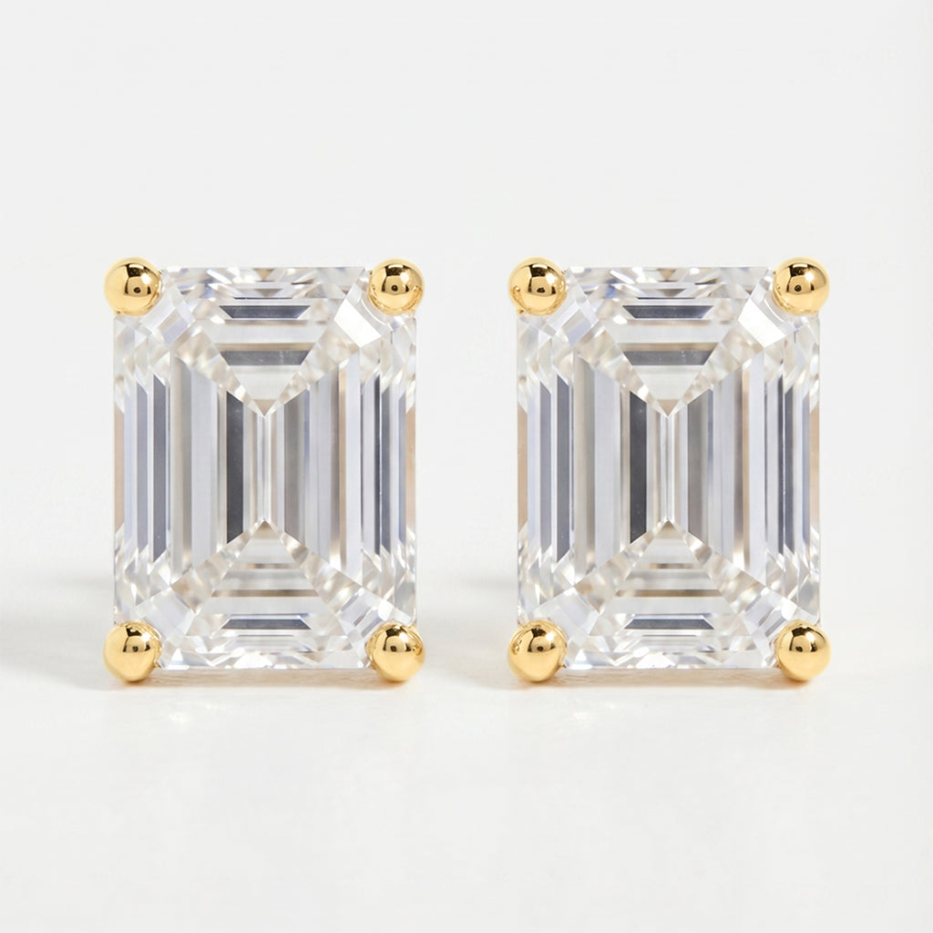 Emerald Diamond Earring Stud