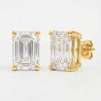 Emerald Diamond Earring Stud
