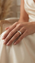 Cushion Cut Diamond Full Eternity Wedding Ring
