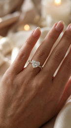 Heart Shape Diamond Side Stone Engagement Ring
