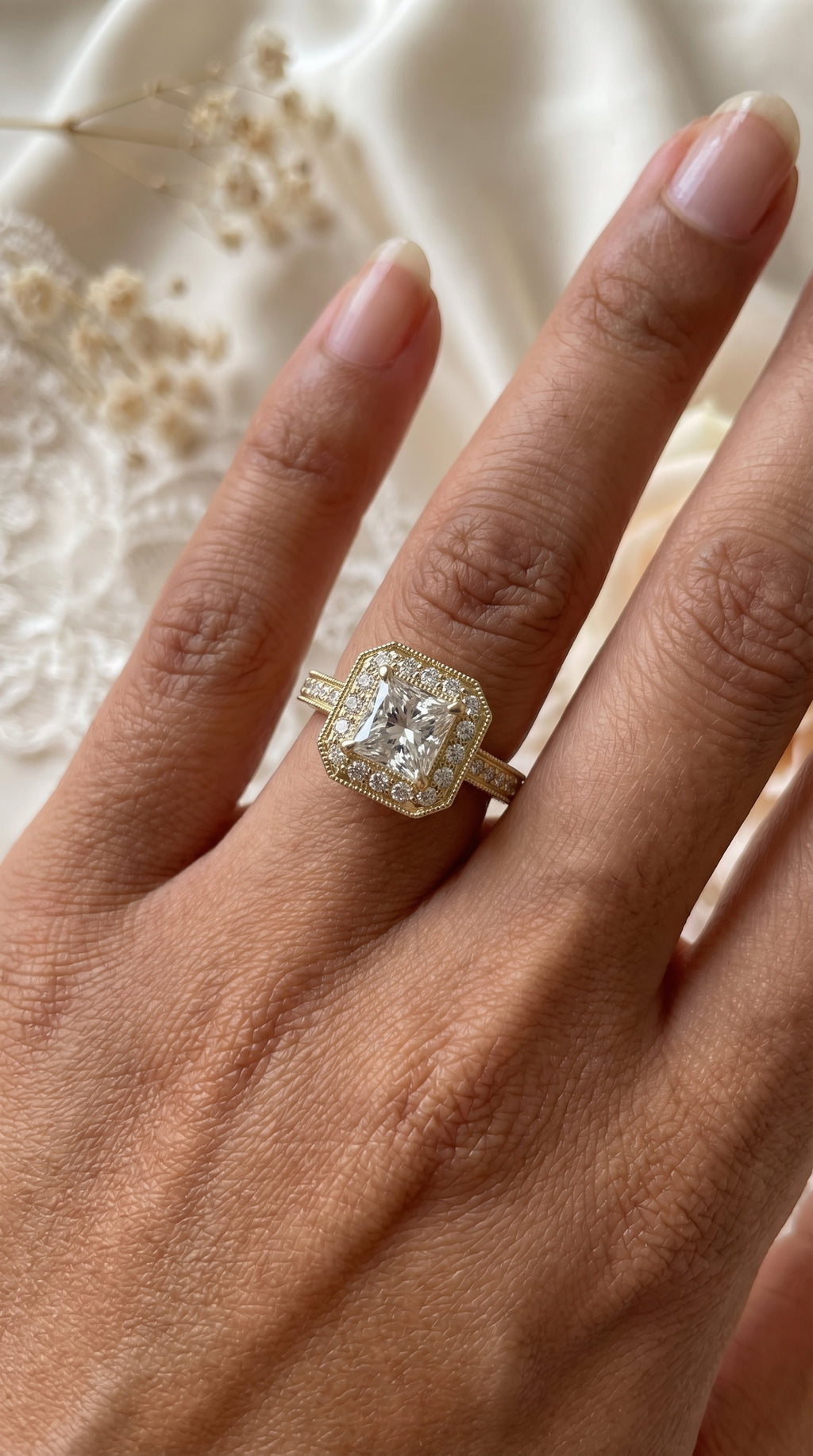 Princess Diamond Shape Vintage Ring 