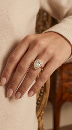 Pear Shape Halo Engagement Ring
