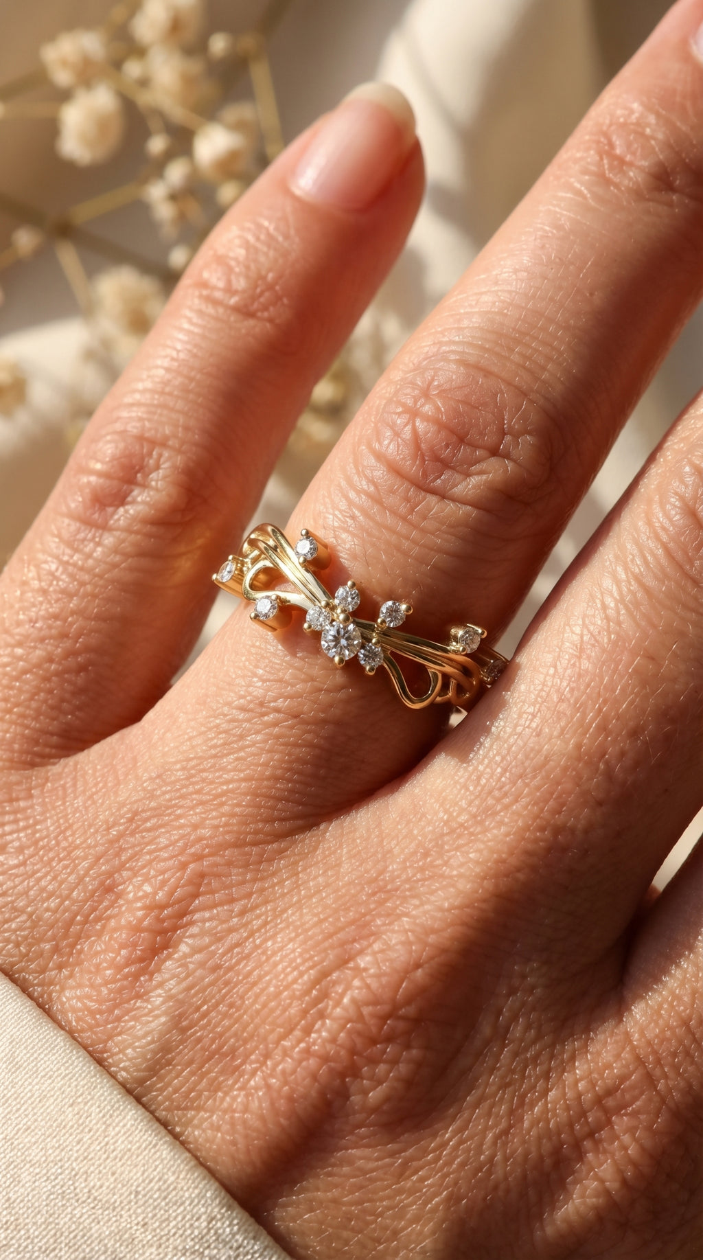 Glowing Leaves Diamond Ring ( 0.15 - 0.20 ct. )