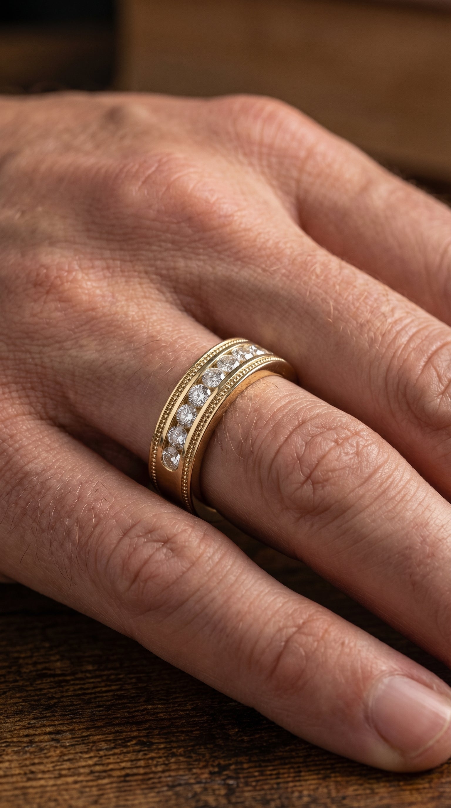 Men’s Half Eternity Handmade Diamond Band  ( 1.00-1.10 ct. )