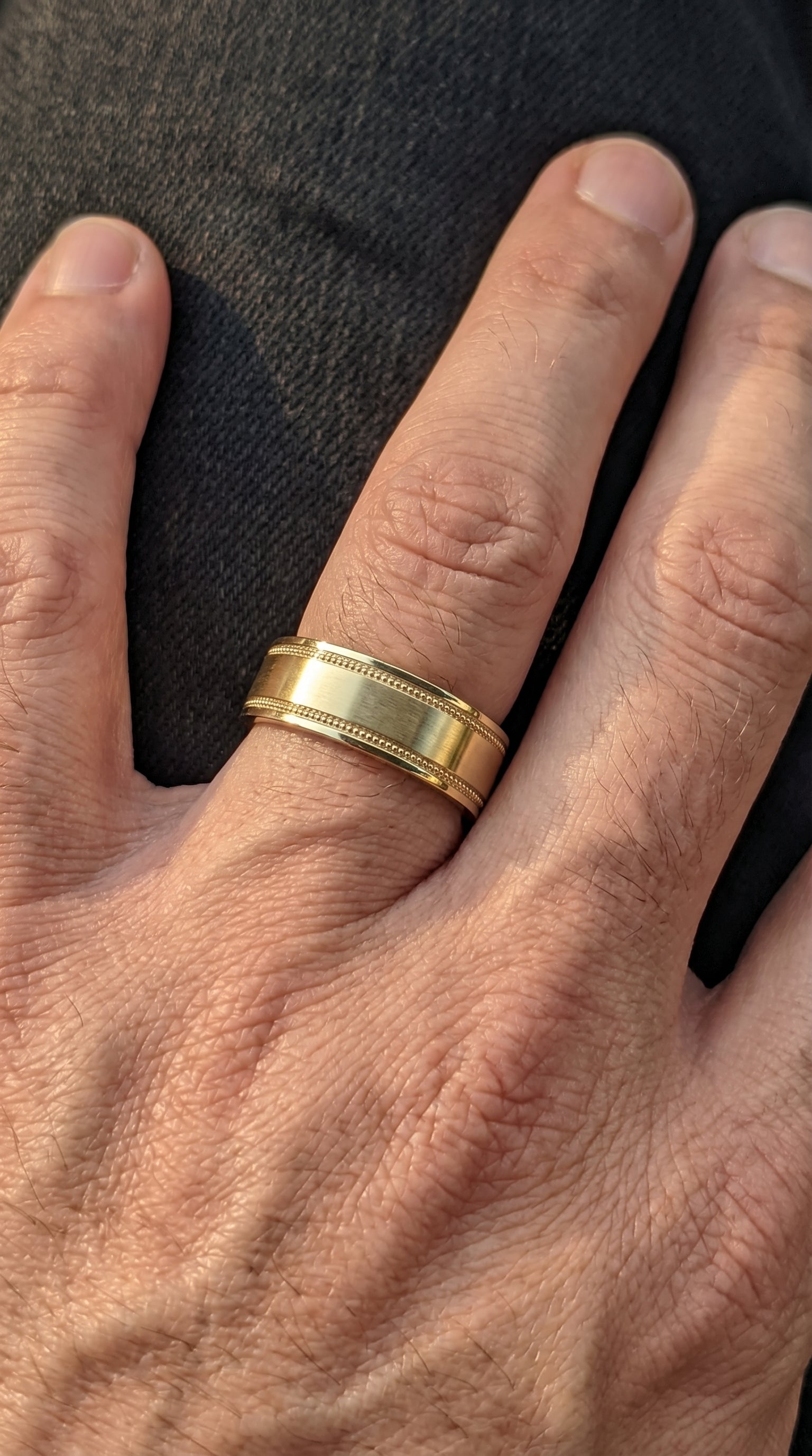 Men’s Flat Polish Migraine Metal Ring