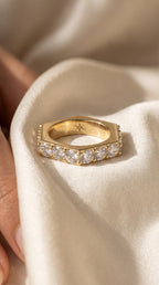 Forever Edge Unique Geometric Round Diamond  Band