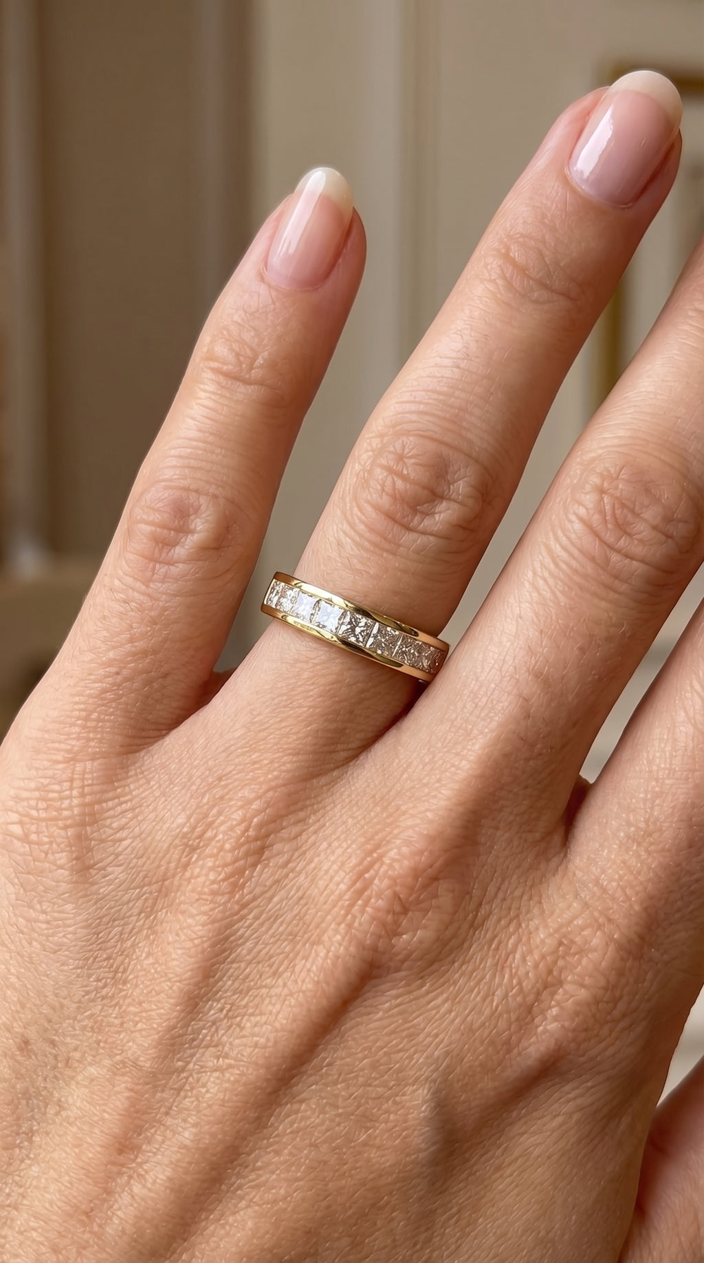 Princess Cut Channel Set Diamond  Band