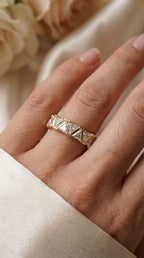 Trillion Cut Diamond In Criss Cross Setting