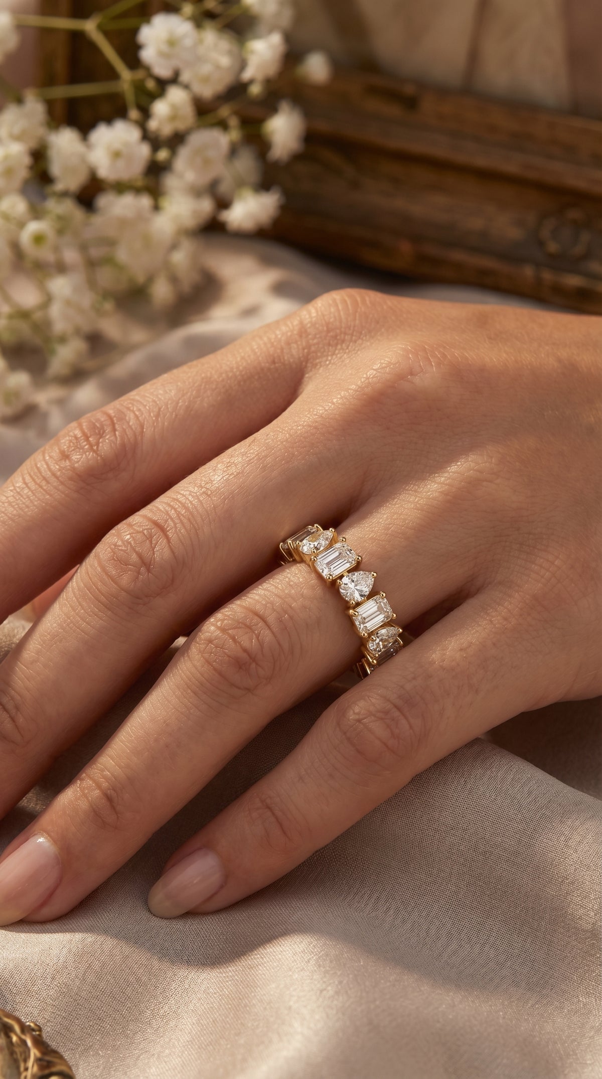Two Shape Diamond Full Circle Ring