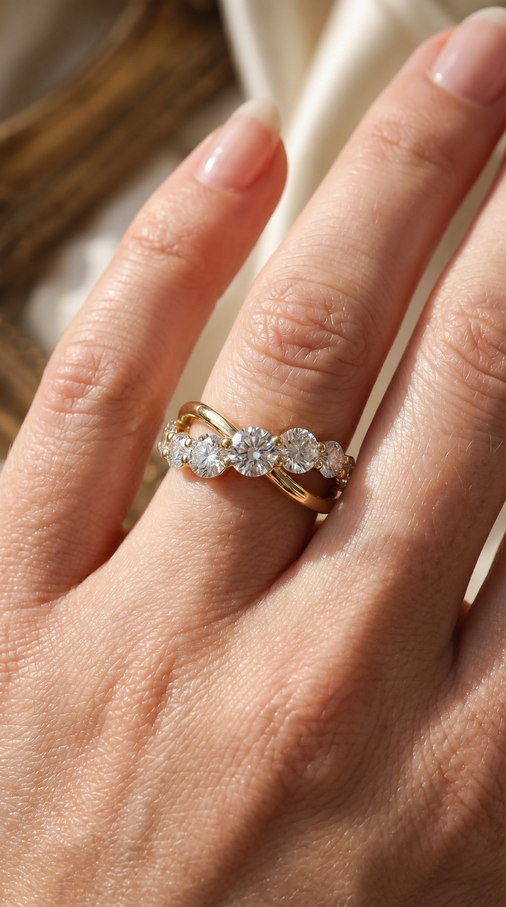 Round Brilliant Cut 9-Stone Diamond Ring