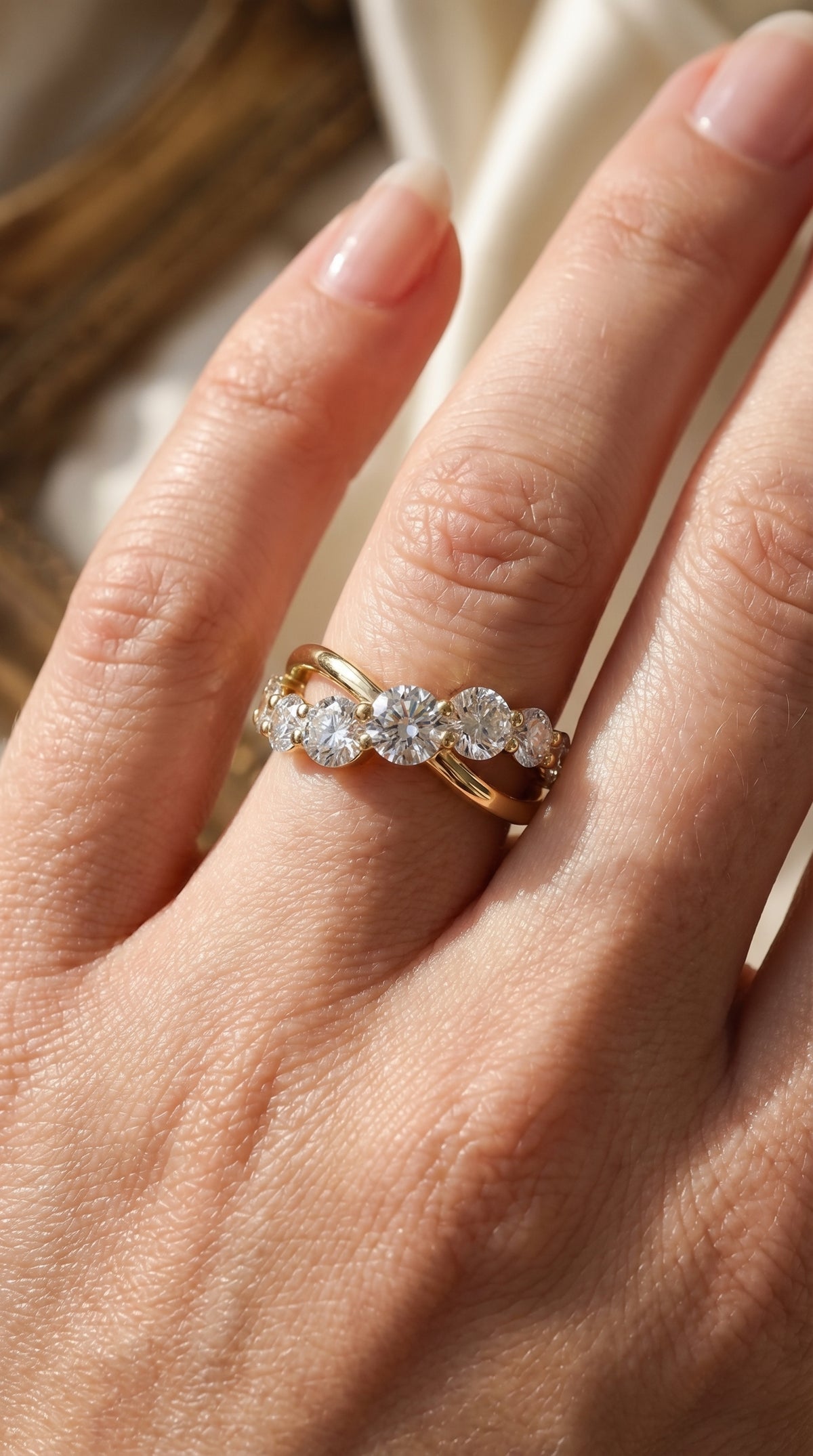 Round Brilliant Cut 9-Stone Diamond Ring