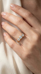 Three-Stone Round Brilliant-Cut Diamond Fashion Ring
