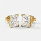 Radiant 4-Prong Lab-Grown Diamond Stud Earrings