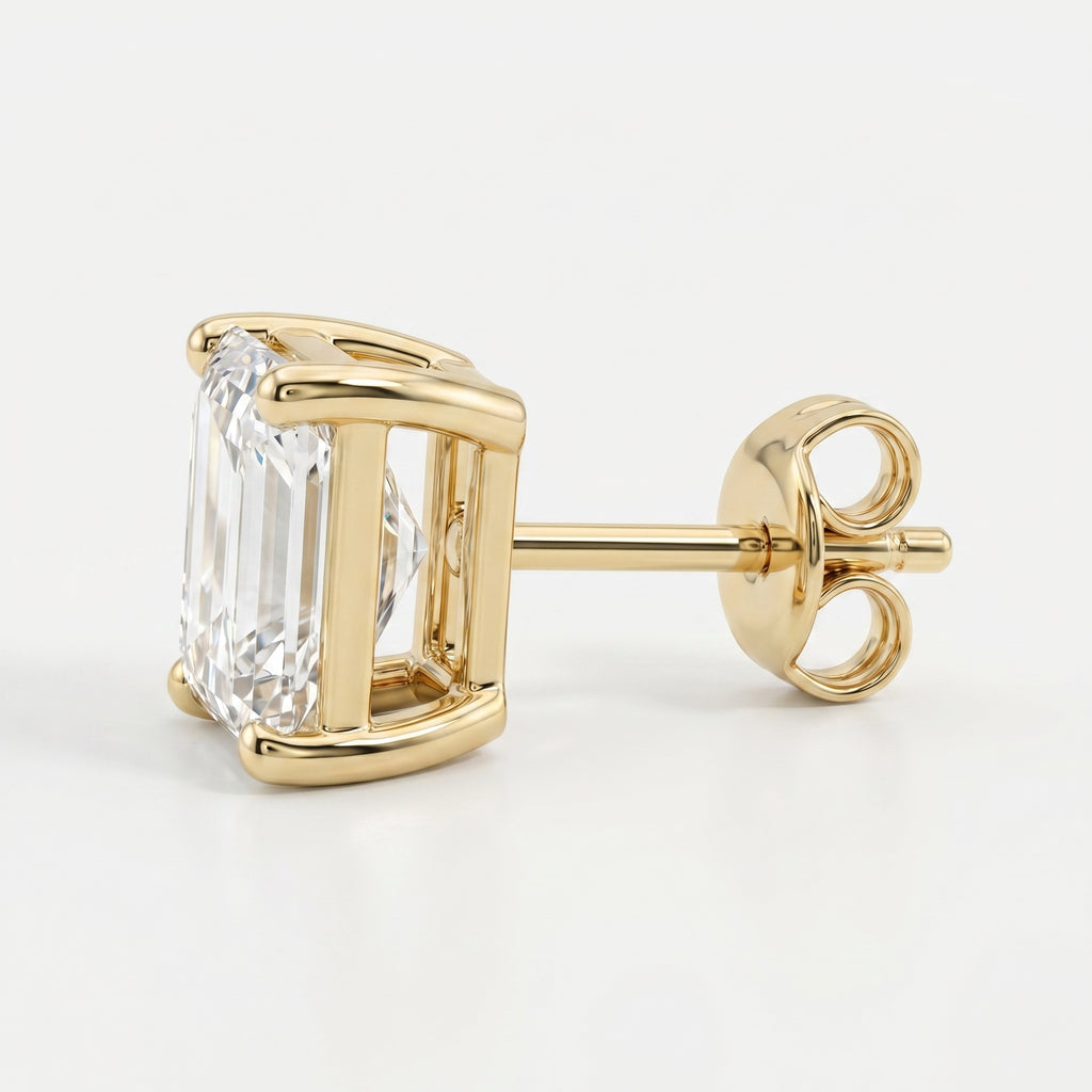 Radiant 4-Prong Lab-Grown Diamond Stud Earrings