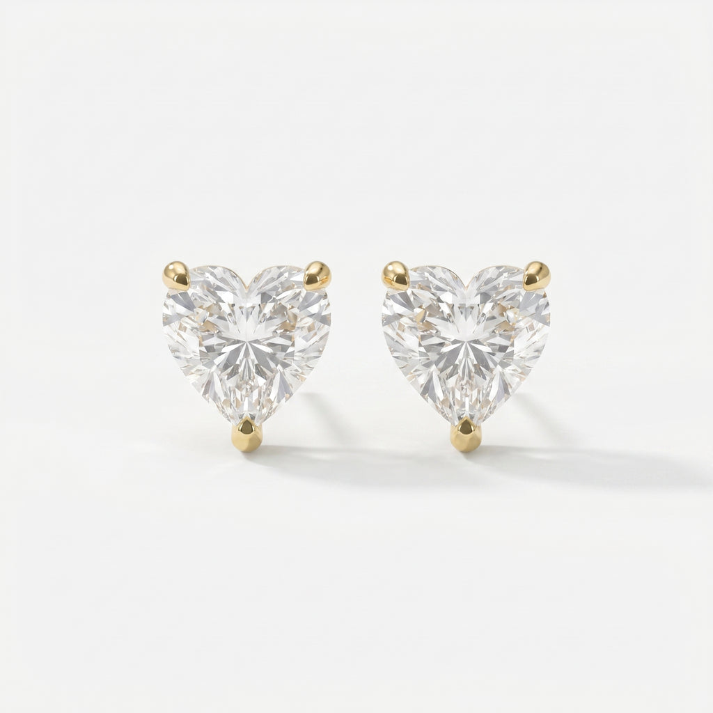 Heart Diamond Earring Stud