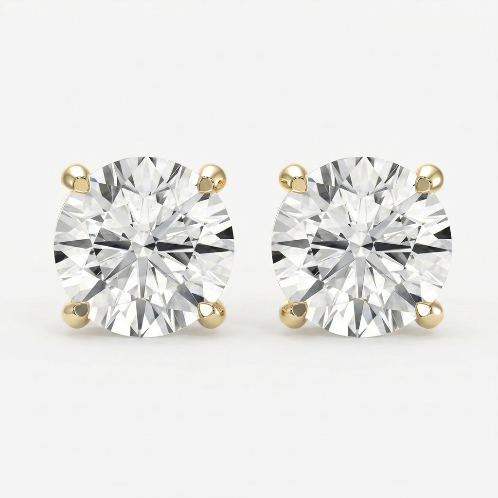 Round Diamond Earring Stud