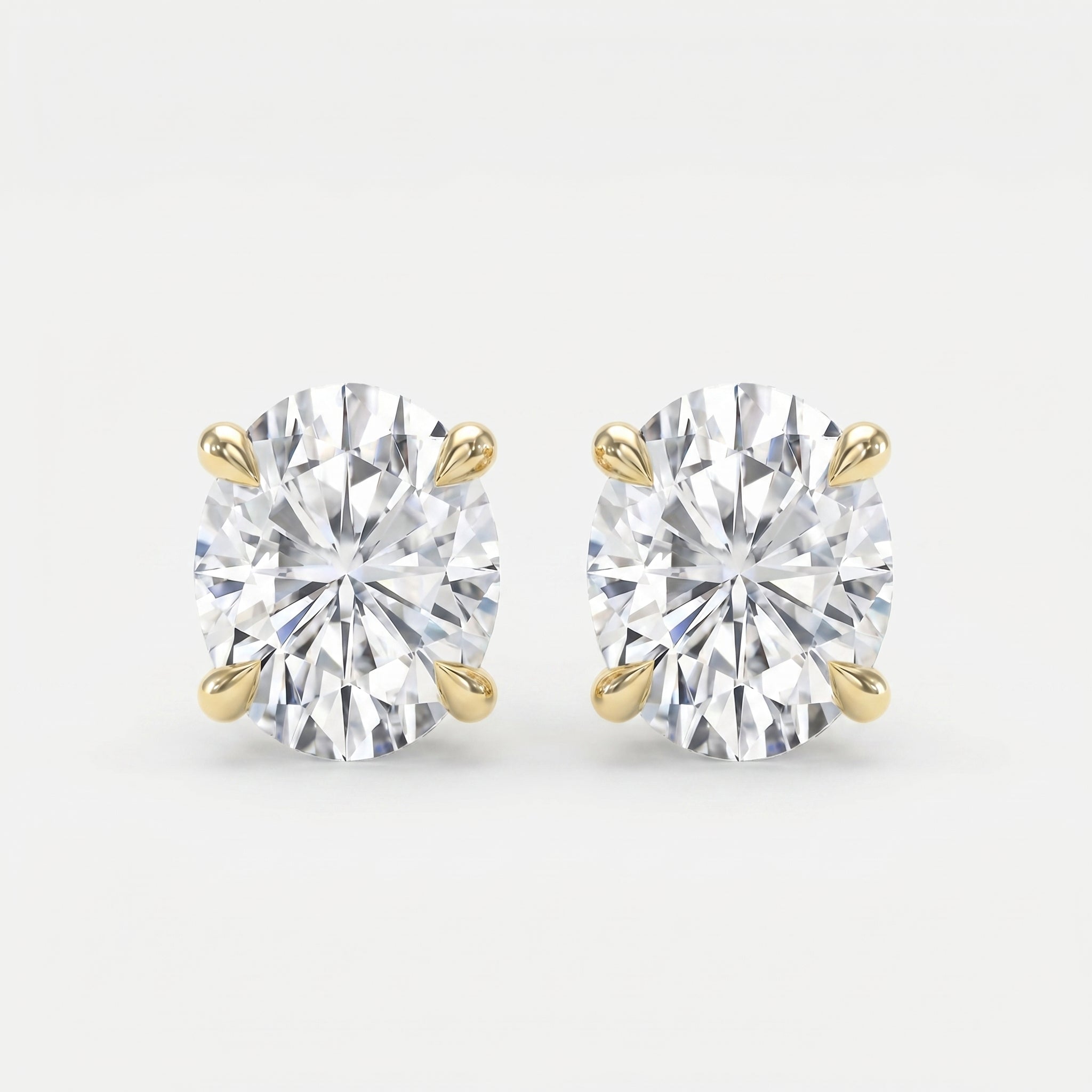 Oval Diamond Earring Stud