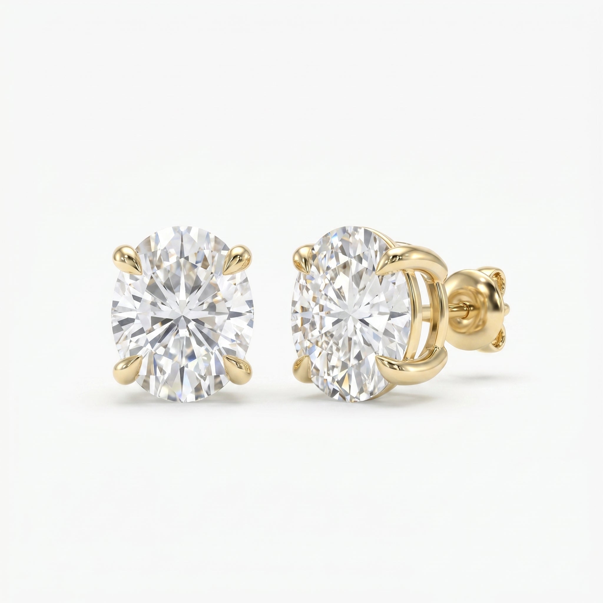 Oval Diamond Earring Stud