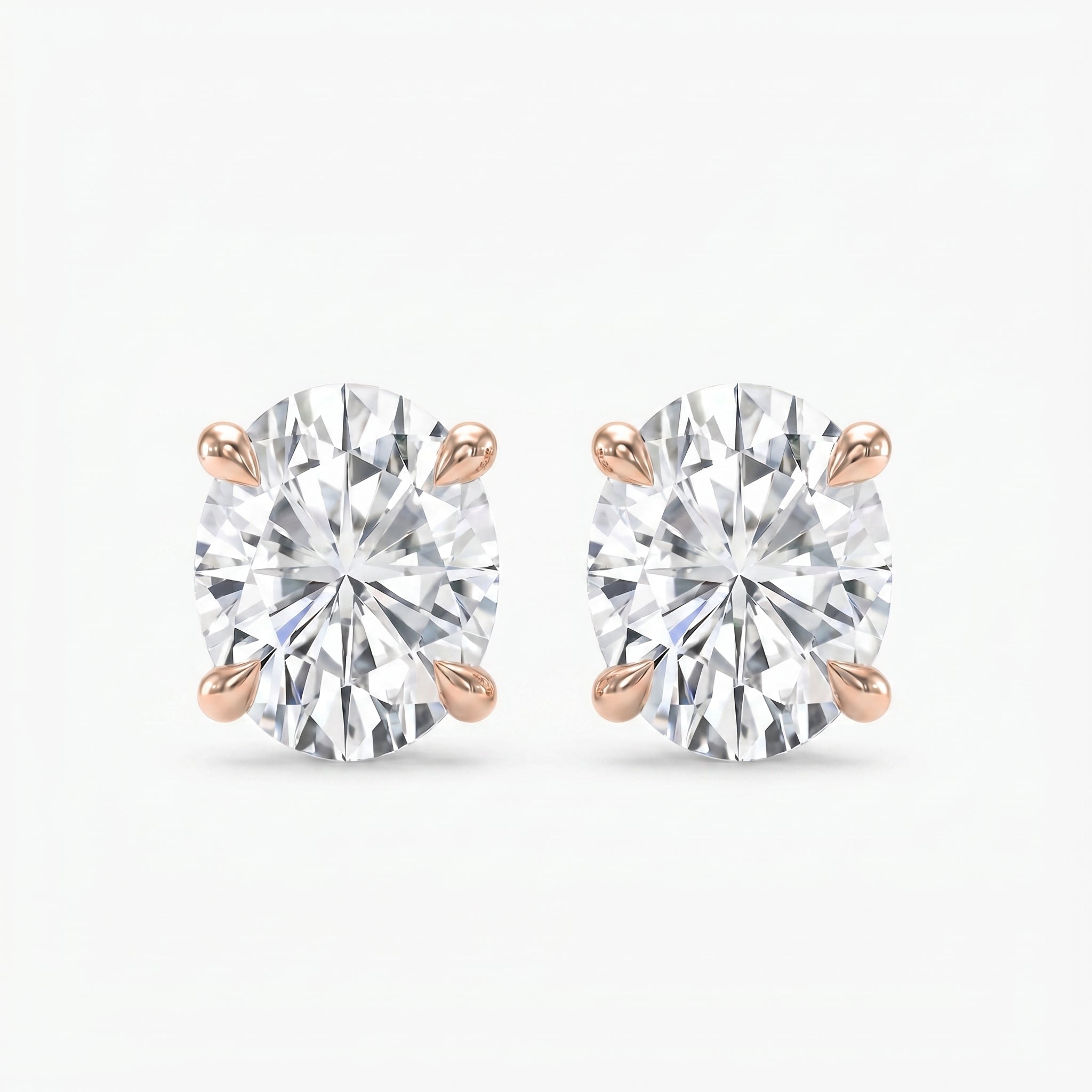 Oval Diamond Earring Stud