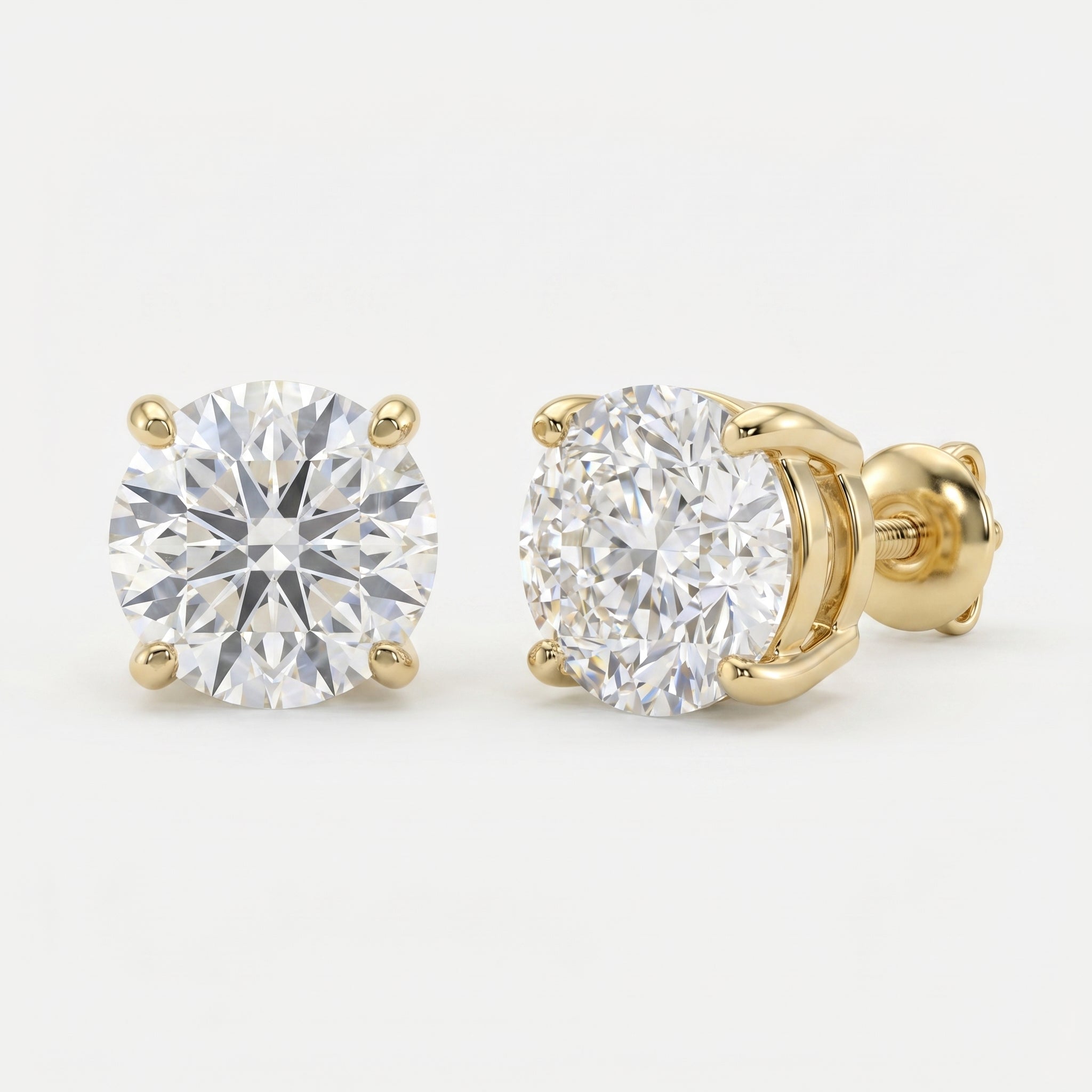 Round Diamond Earring Stud