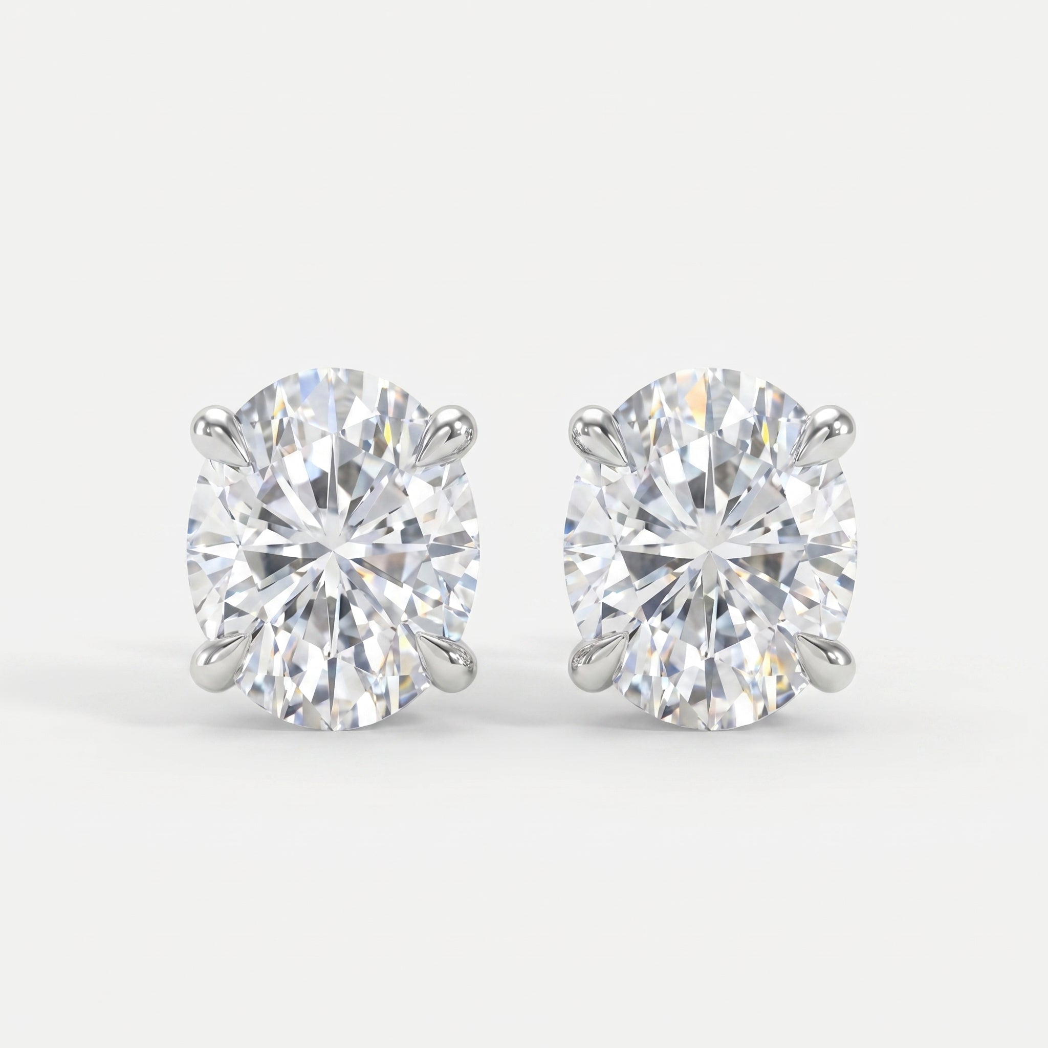 Oval Diamond Earring Stud