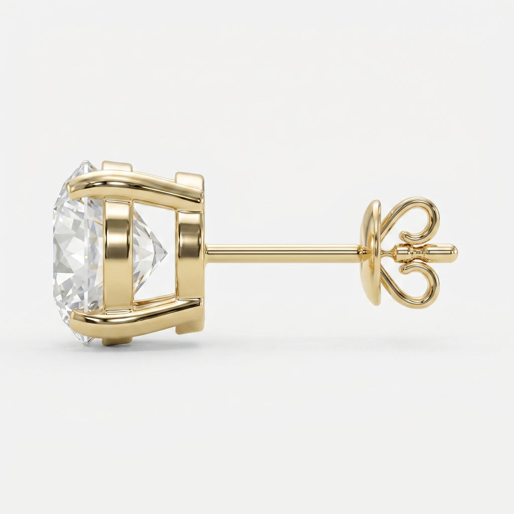 Round Diamond Earring Stud