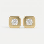 Bezel Set Diamond Earring Stud