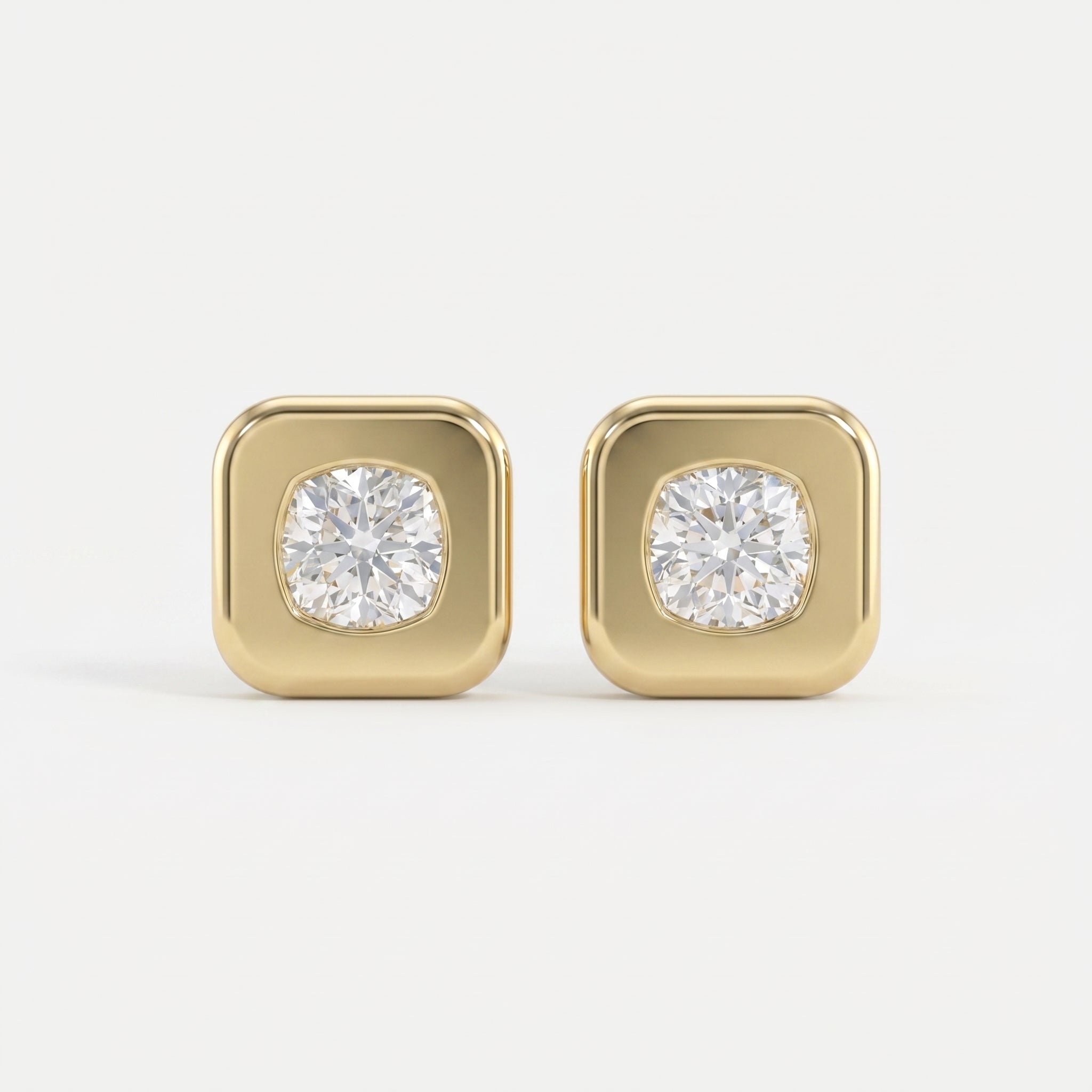 Bezel Set Diamond Earring Stud