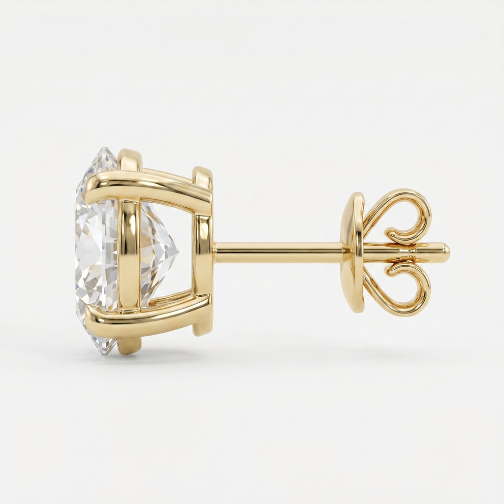 Oval Diamond Earring Stud