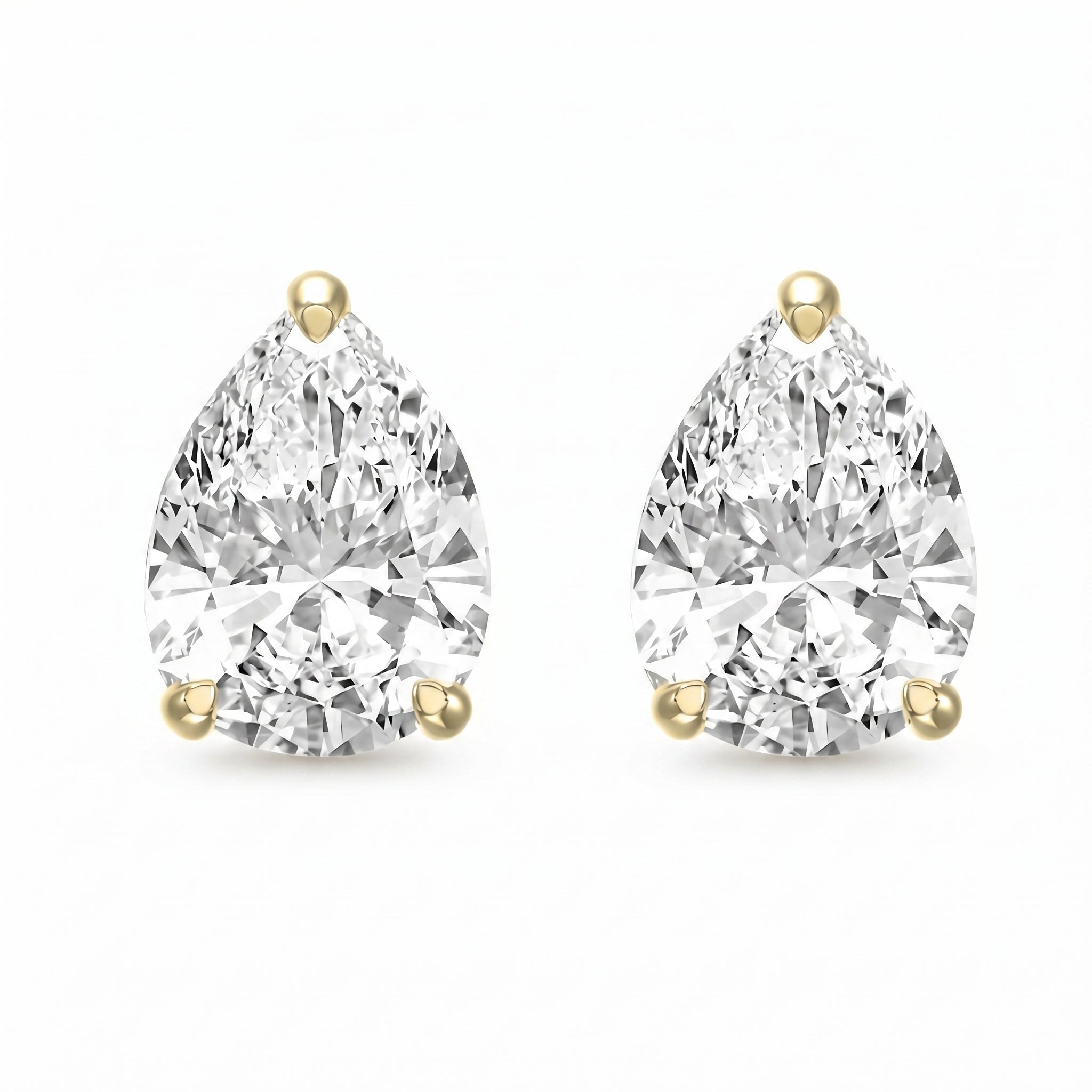 Pear 3-Prong Lab-Grown Diamond Stud Earrings