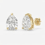 Pear 3-Prong Lab-Grown Diamond Stud Earrings