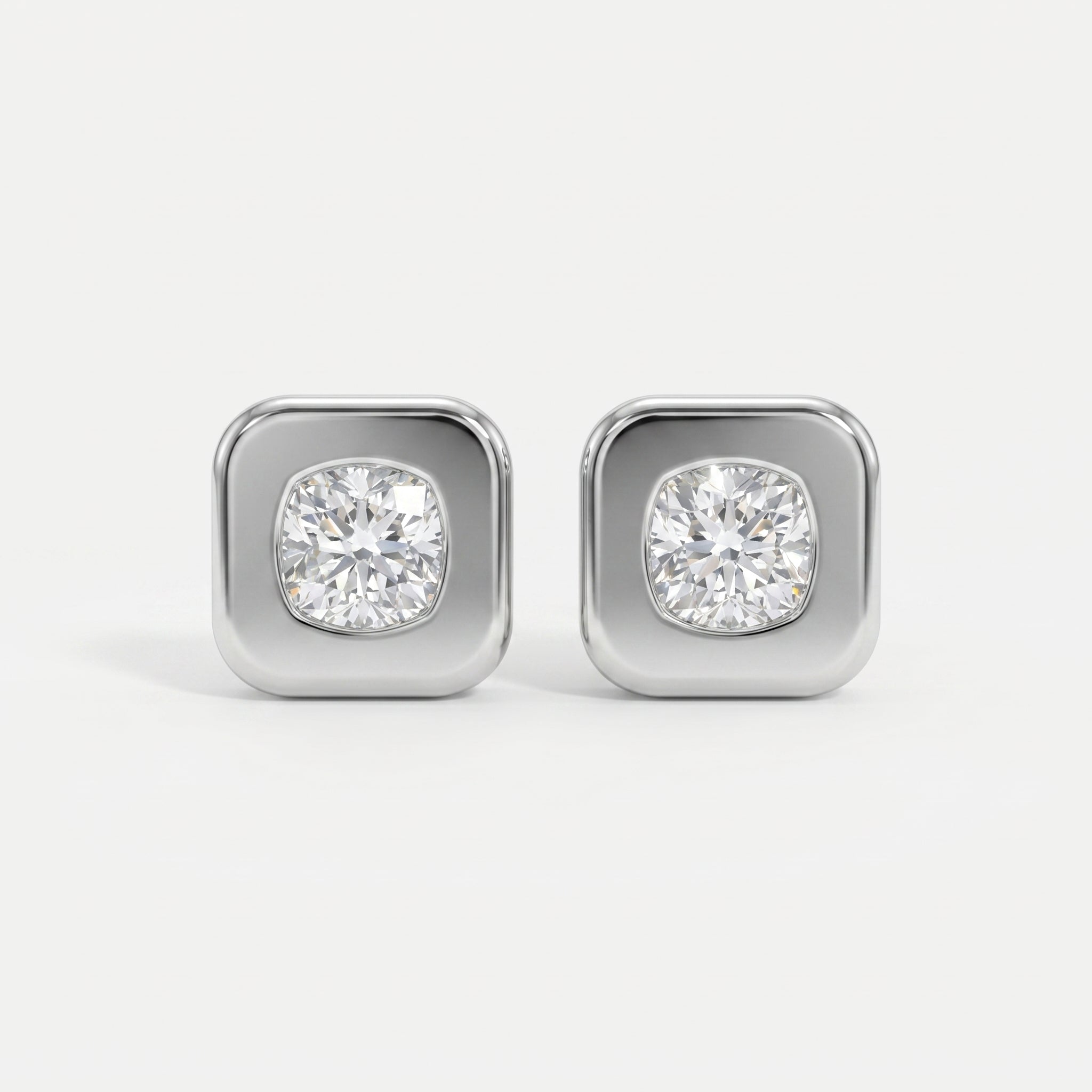 Bezel Set Diamond Earring Stud