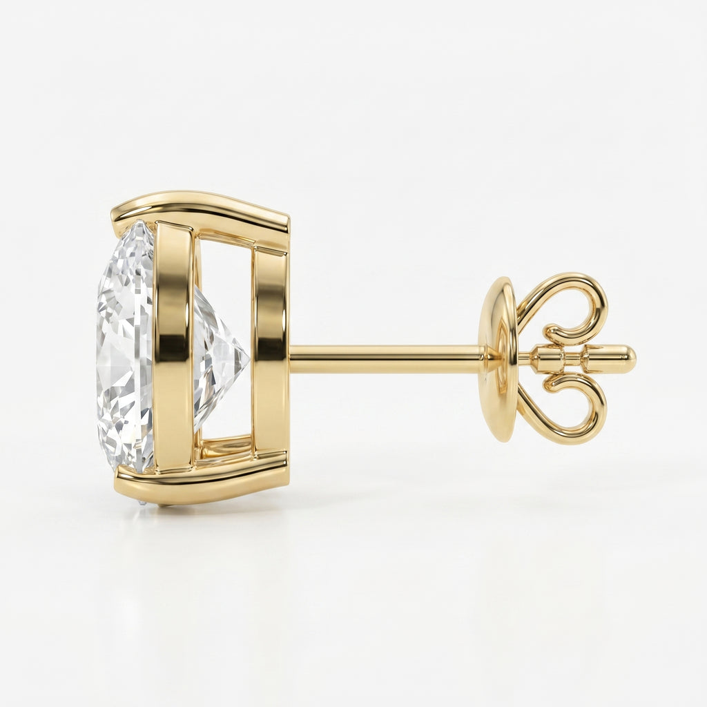 Pear 3-Prong Lab-Grown Diamond Stud Earrings