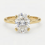 Classic Oval Shape Diamond Solitaire Engagement Ring