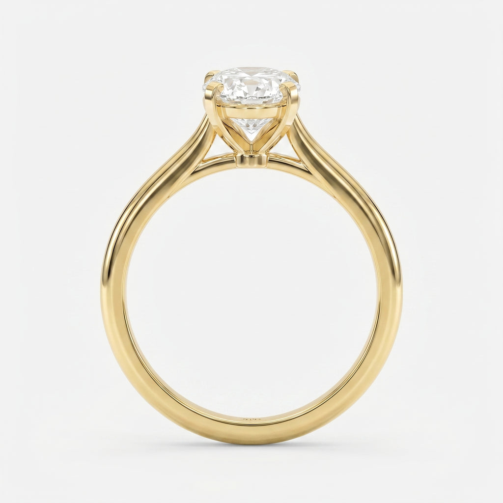 Classic Oval Shape Diamond Solitaire Engagement Ring
