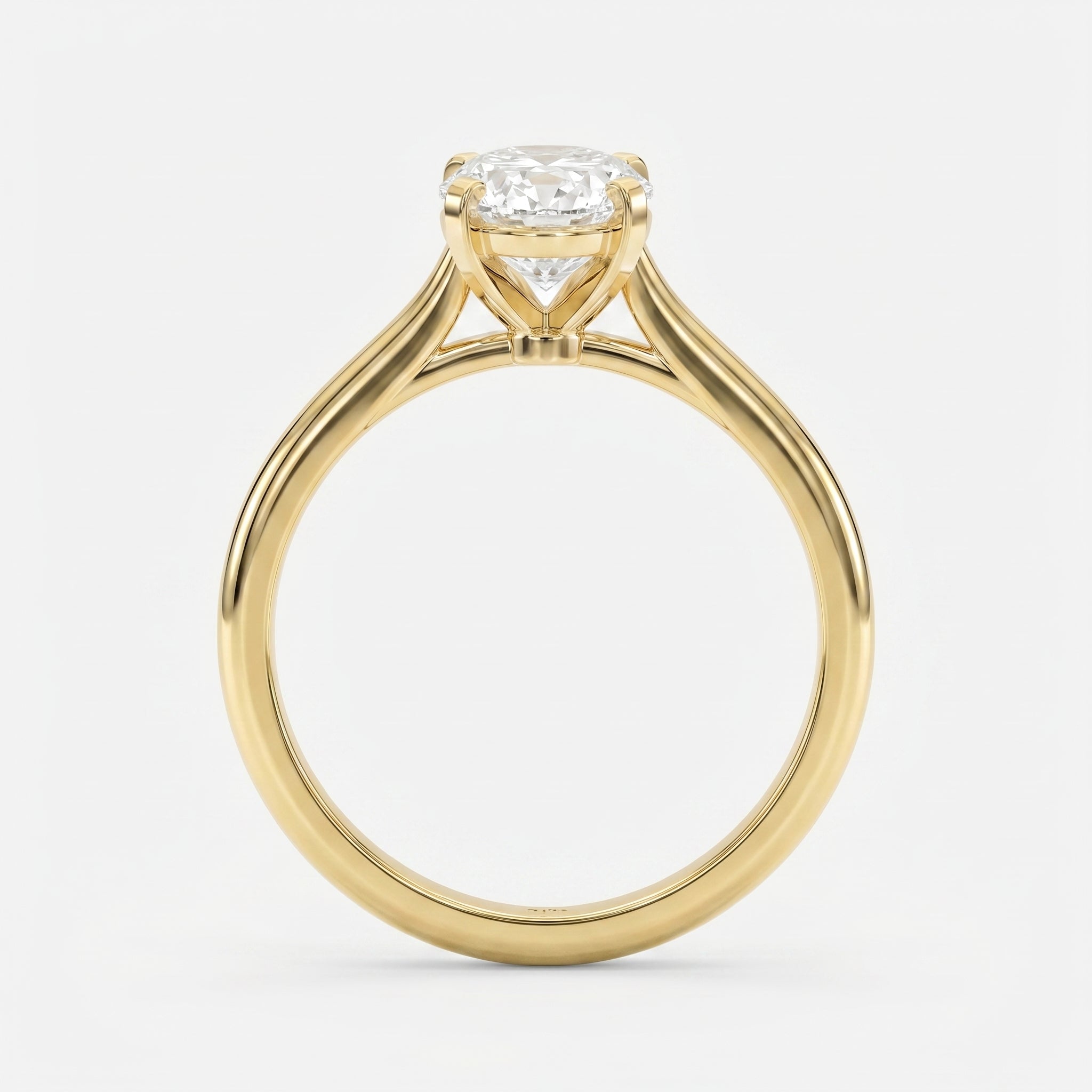 Classic Oval Shape Diamond Solitaire Engagement Ring