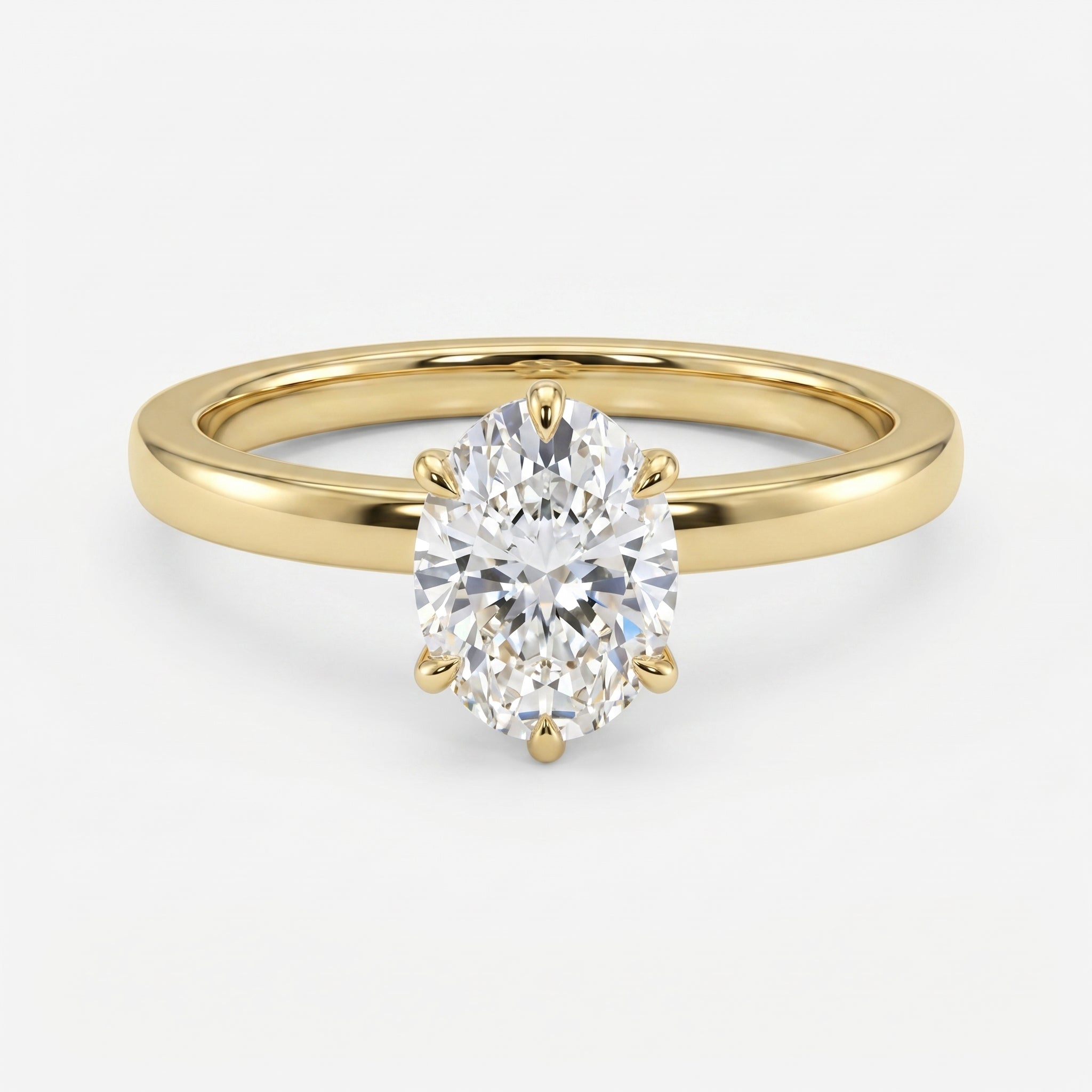 Oval Diamond Six Prong Solitaire Engagement Ring