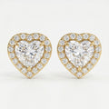 Heart Diamond Halo Stud Earring