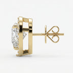 Heart Diamond Halo Stud Earring