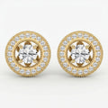 Round Diamond Halo Stud Earring