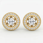 Round Diamond Halo Stud Earring