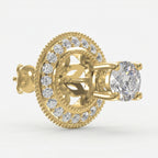 Round Diamond Halo Stud Earring