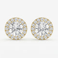 Elegant Round Diamond Halo Stud Earring
