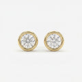 Bezel Round Stud Earrings