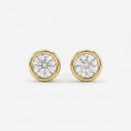 Bezel Round Stud Earrings