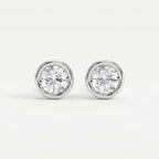Bezel Round Stud Earrings
