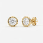 Bezel Round Stud Earrings