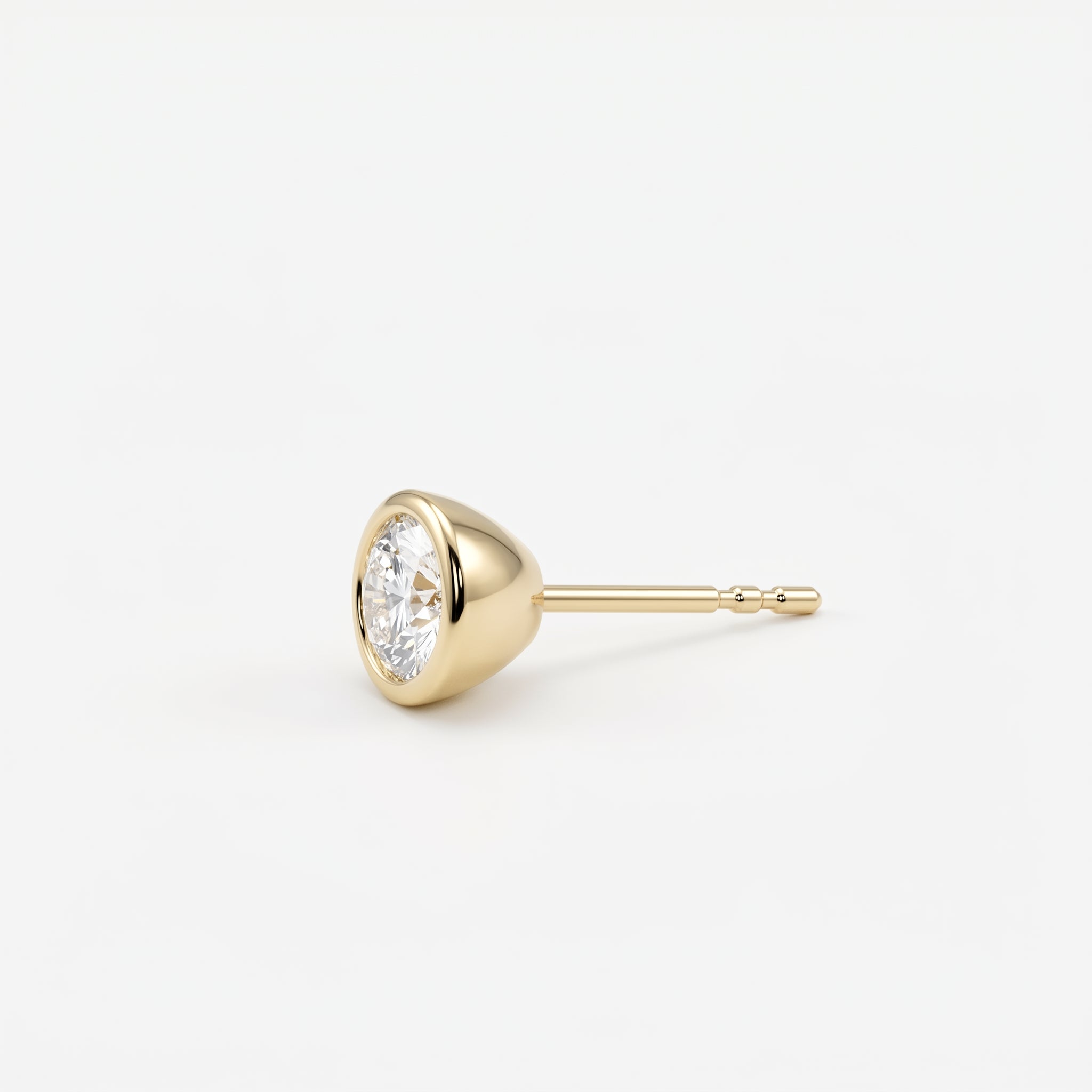 Bezel Round Stud Earrings