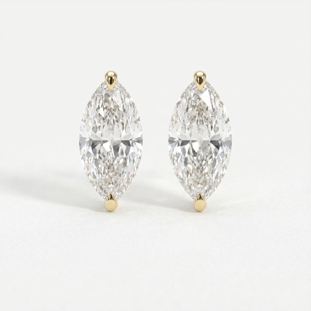 Marquise 2-Prong Lab-Grown Diamond Stud Earrings