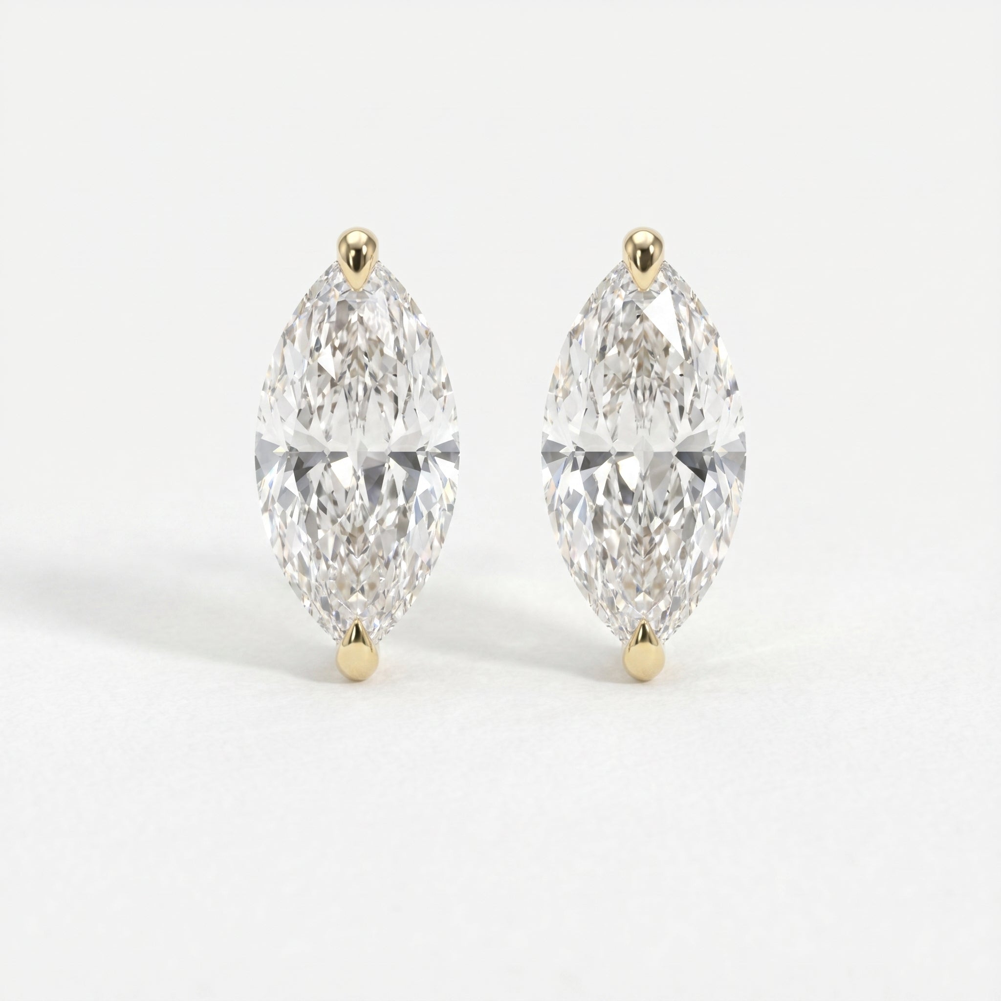 Marquise 2-Prong Lab-Grown Diamond Stud Earrings